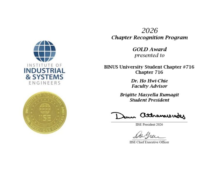 IISE BINUS Gold Award 2026